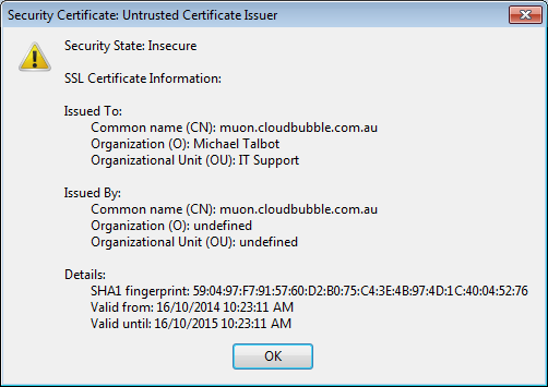 SSL Certificate Error Report