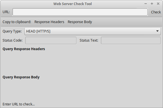 Web Server Check Tool: Initial Screen